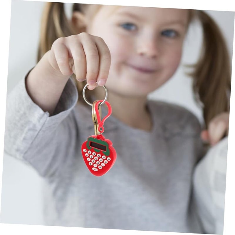 Strawberry Solar Calculator Keychain 2 Pack Mini For Students And Office Use - Image 4